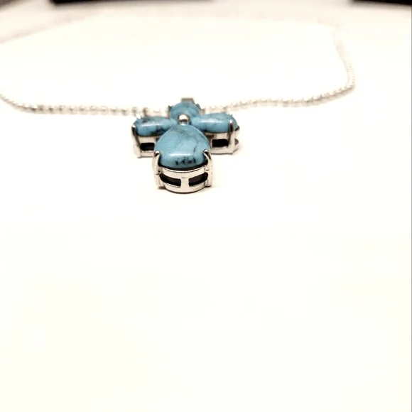 $3/25 Authentic Turquoise Cross Pendant - Picture 1 of 5
